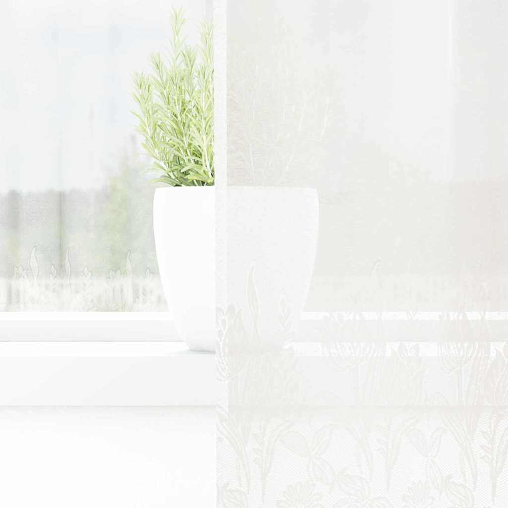 Lace Curtain with Curtains White 150x300cm Polyester