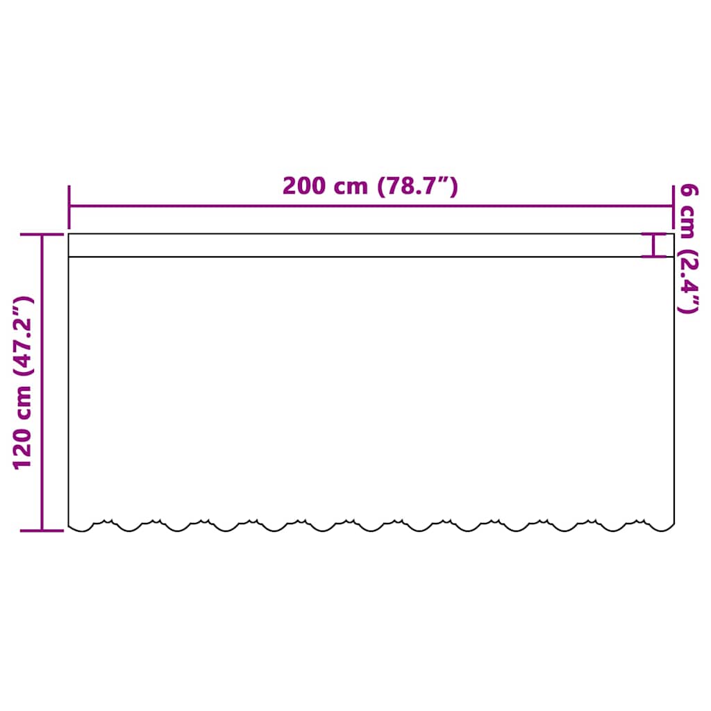 Lace Curtain with Curtains White 200x120cm Polyester