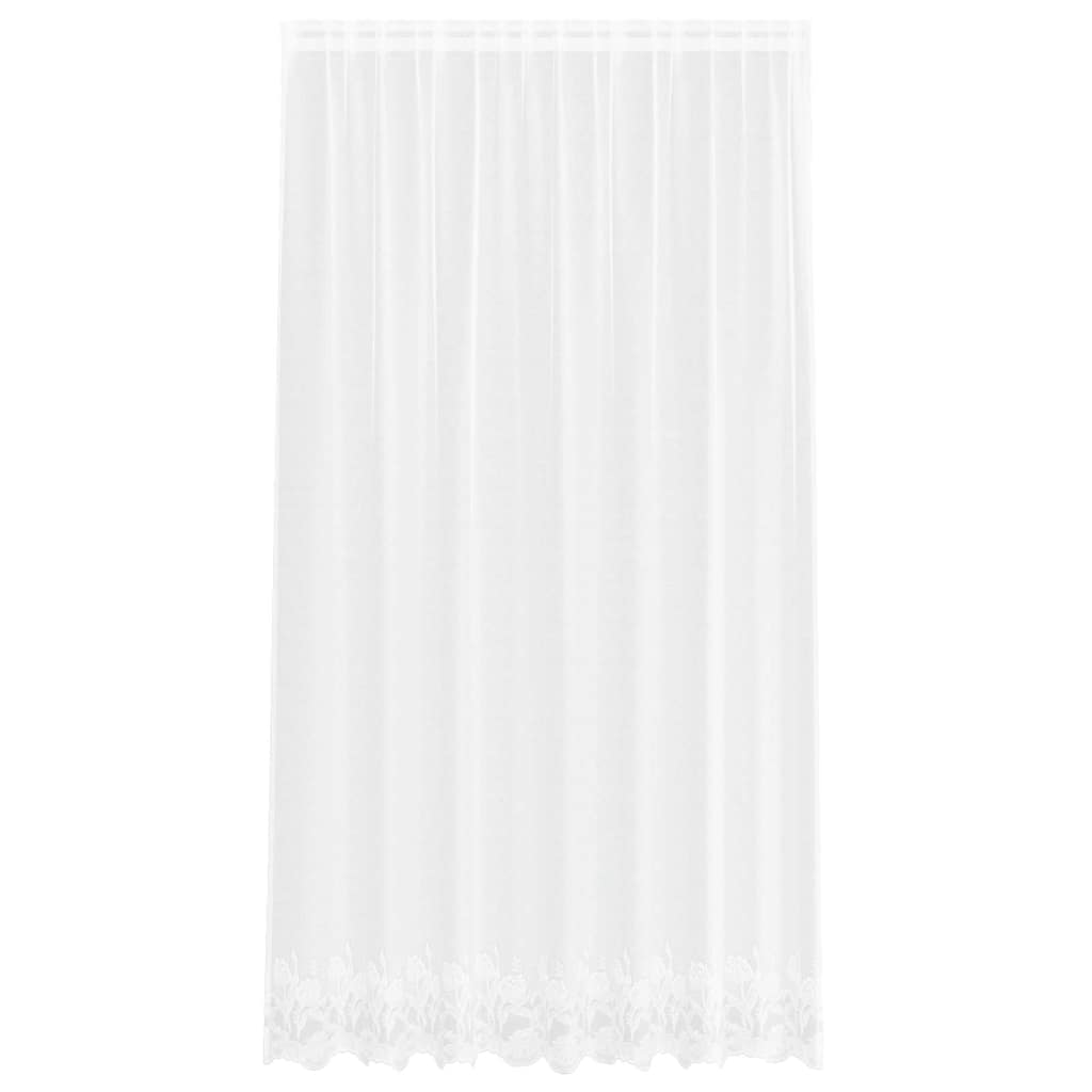 Lace Curtain with Curtains White 200x245cm Polyester