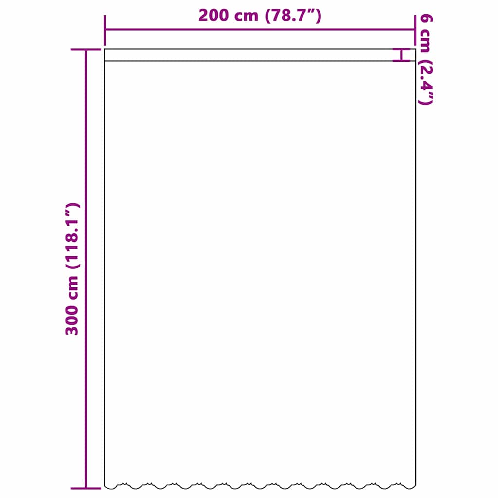 Lace Curtain with Curtains White 200x300cm Polyester