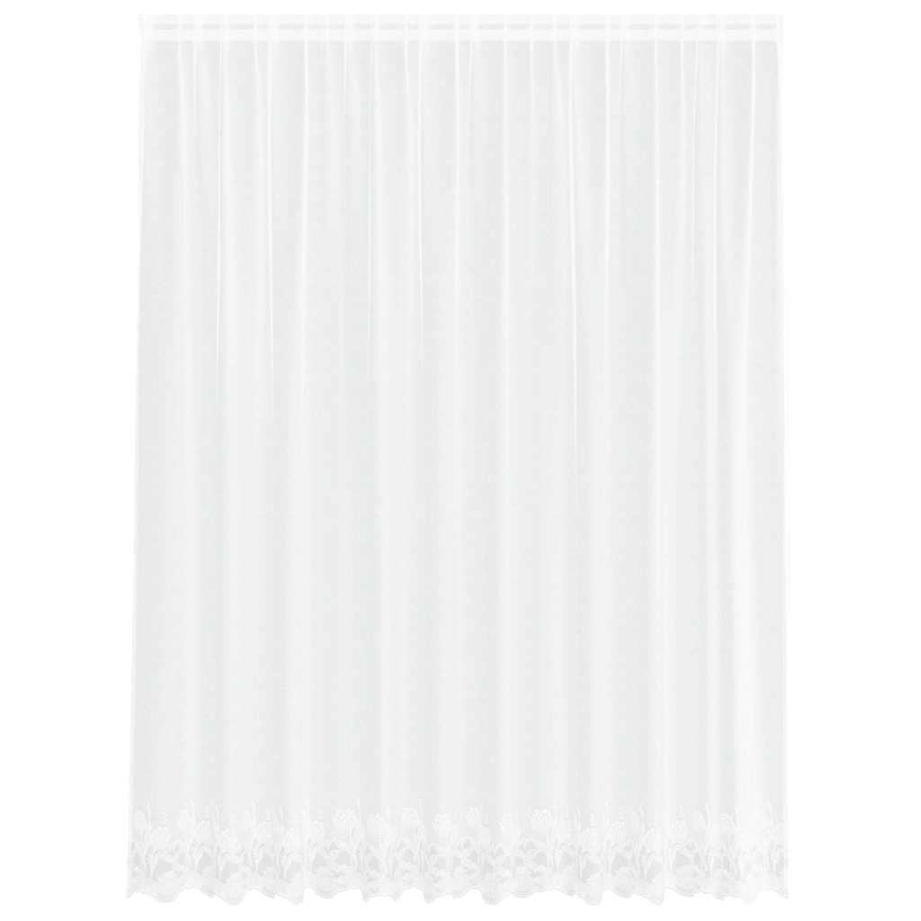 Lace Curtain with Curtains White 300x200cm Polyester