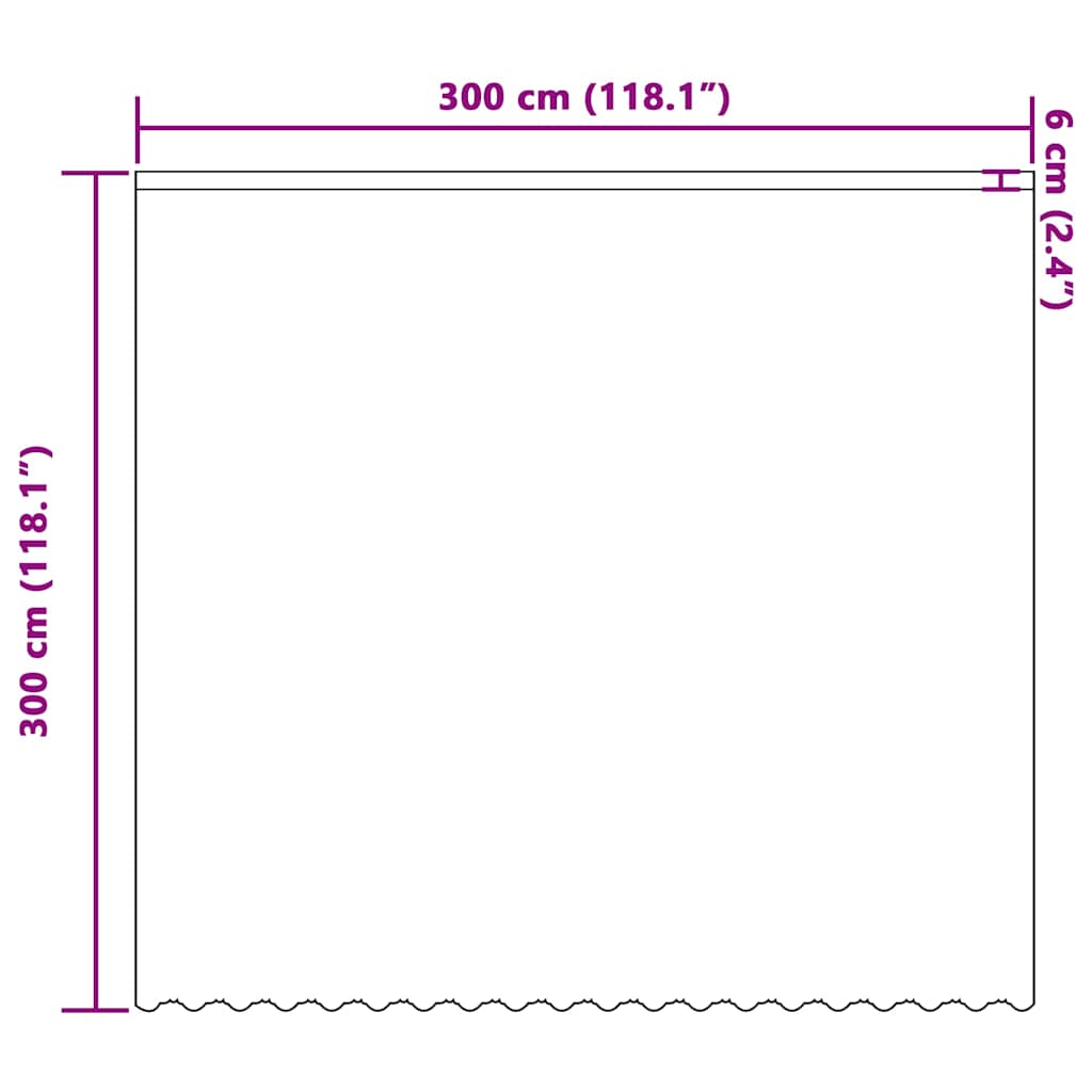 Lace Curtain with Curtains White 300x300cm Polyester