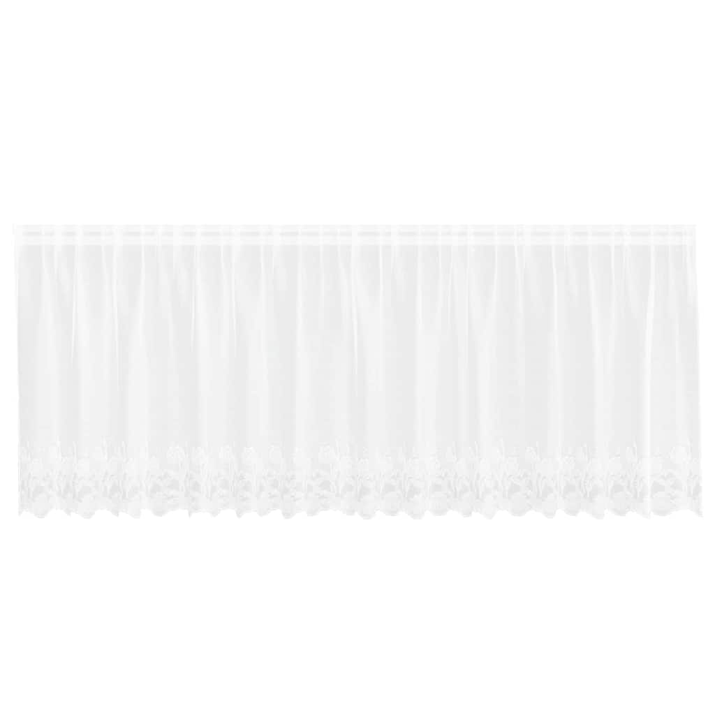Lace Curtain with Curtains White 400x80cm Polyester