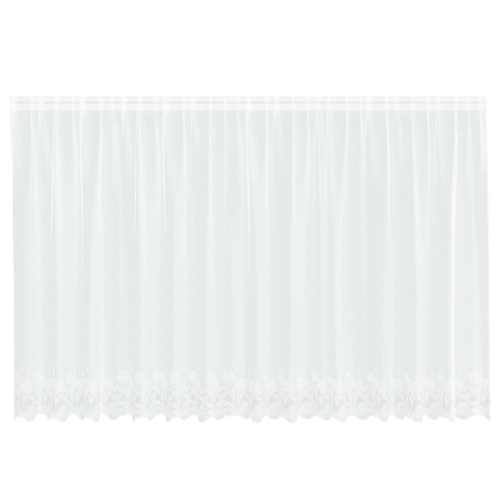 Lace Curtain with Curtains White 400x140cm Polyester