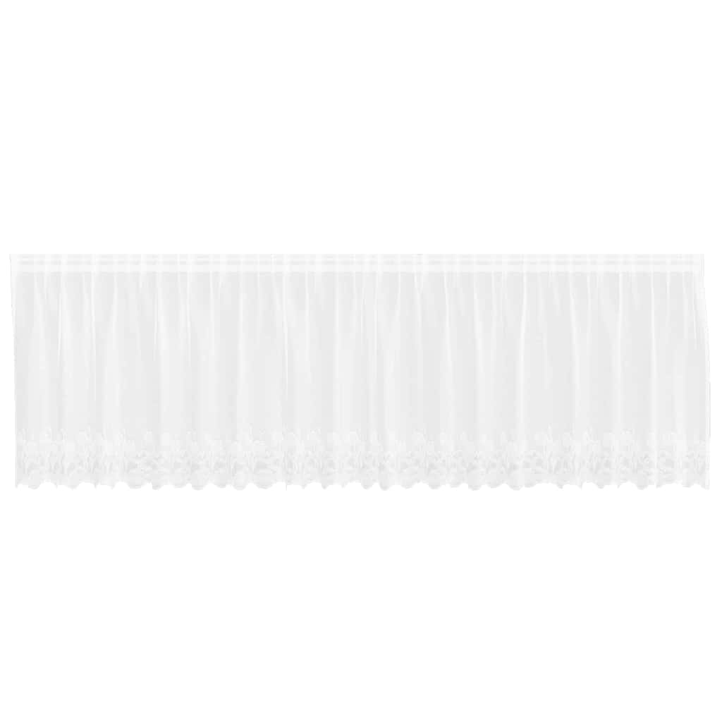 Lace Curtain with Curtains White 500x80cm Polyester