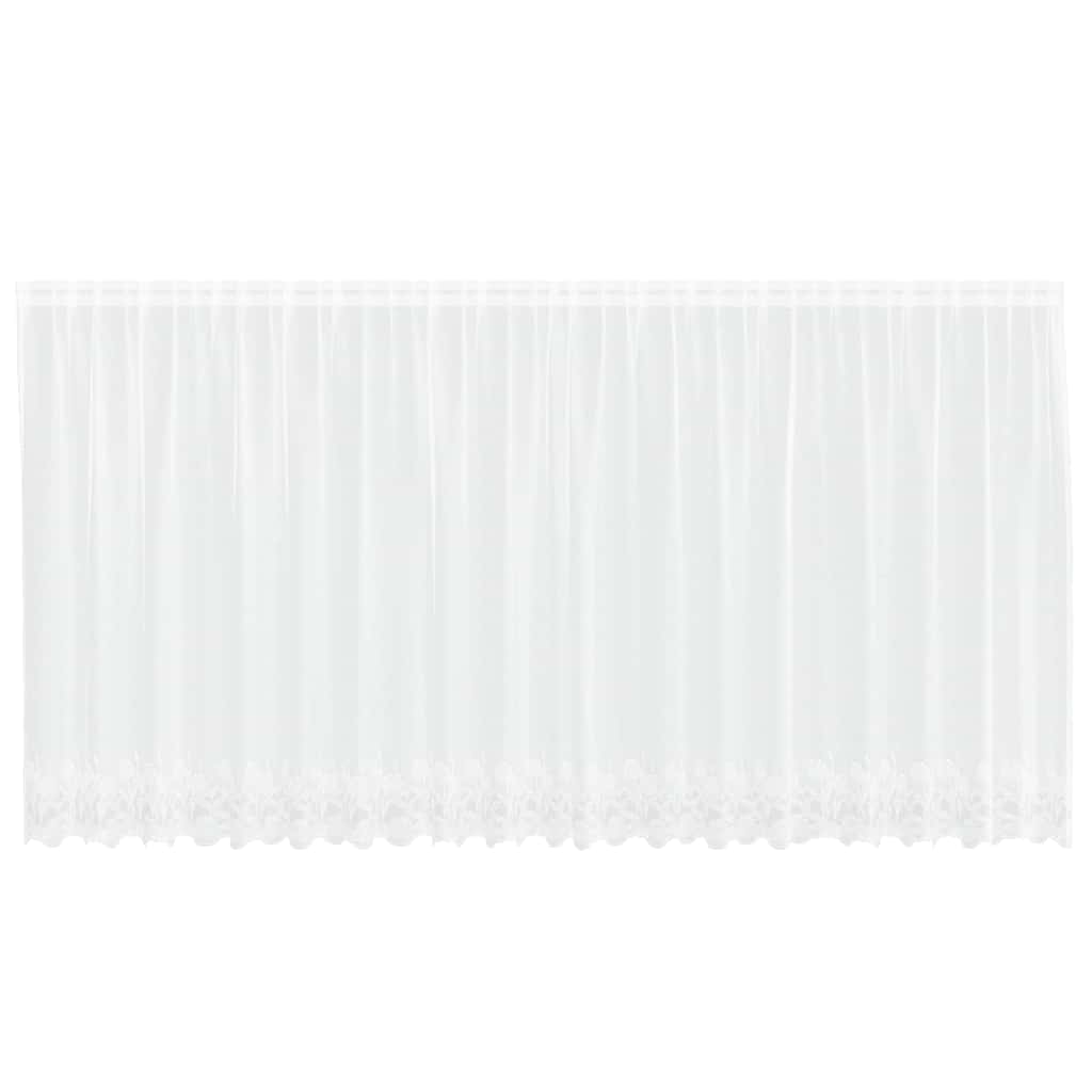Lace Curtain with Curtains White 500x140cm Polyester