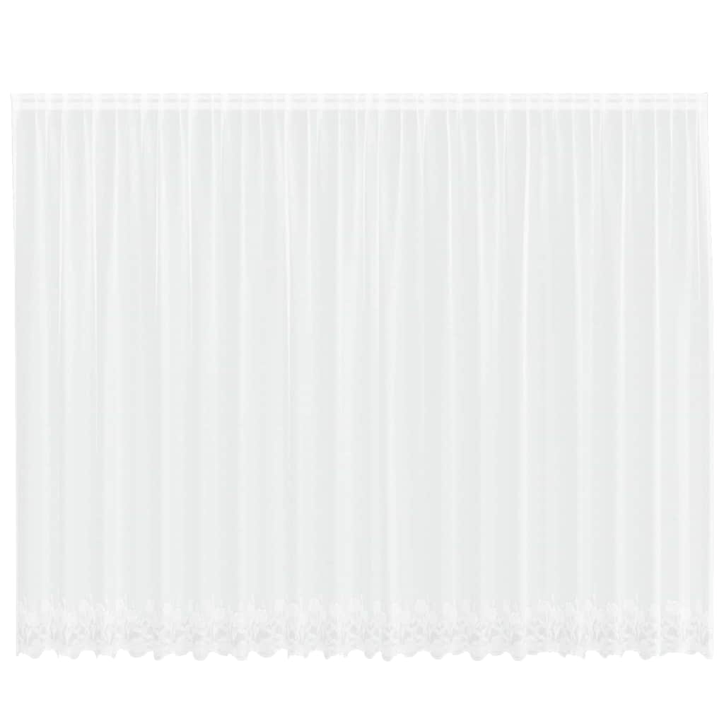 Lace Curtain with Curtains White 500x245cm Polyester