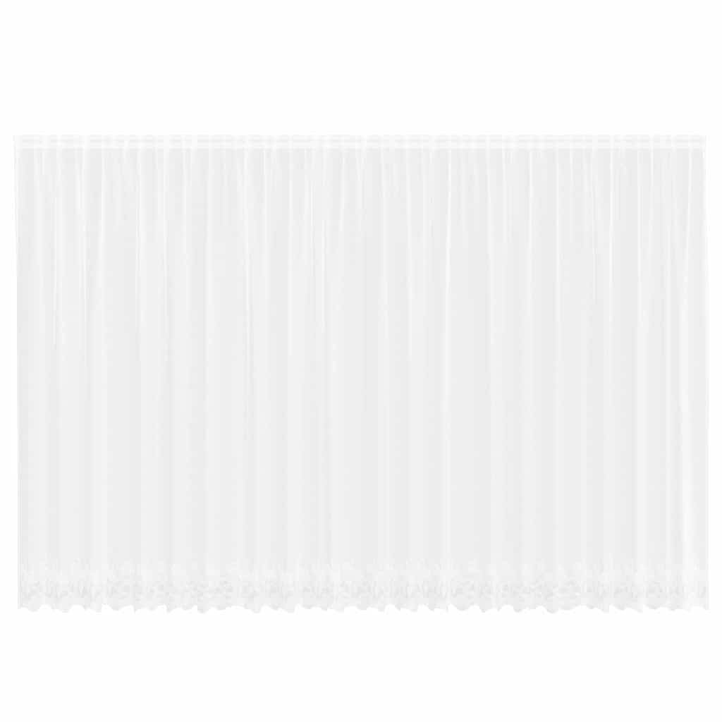 Lace Curtain with Curtains White 600x200cm Polyester