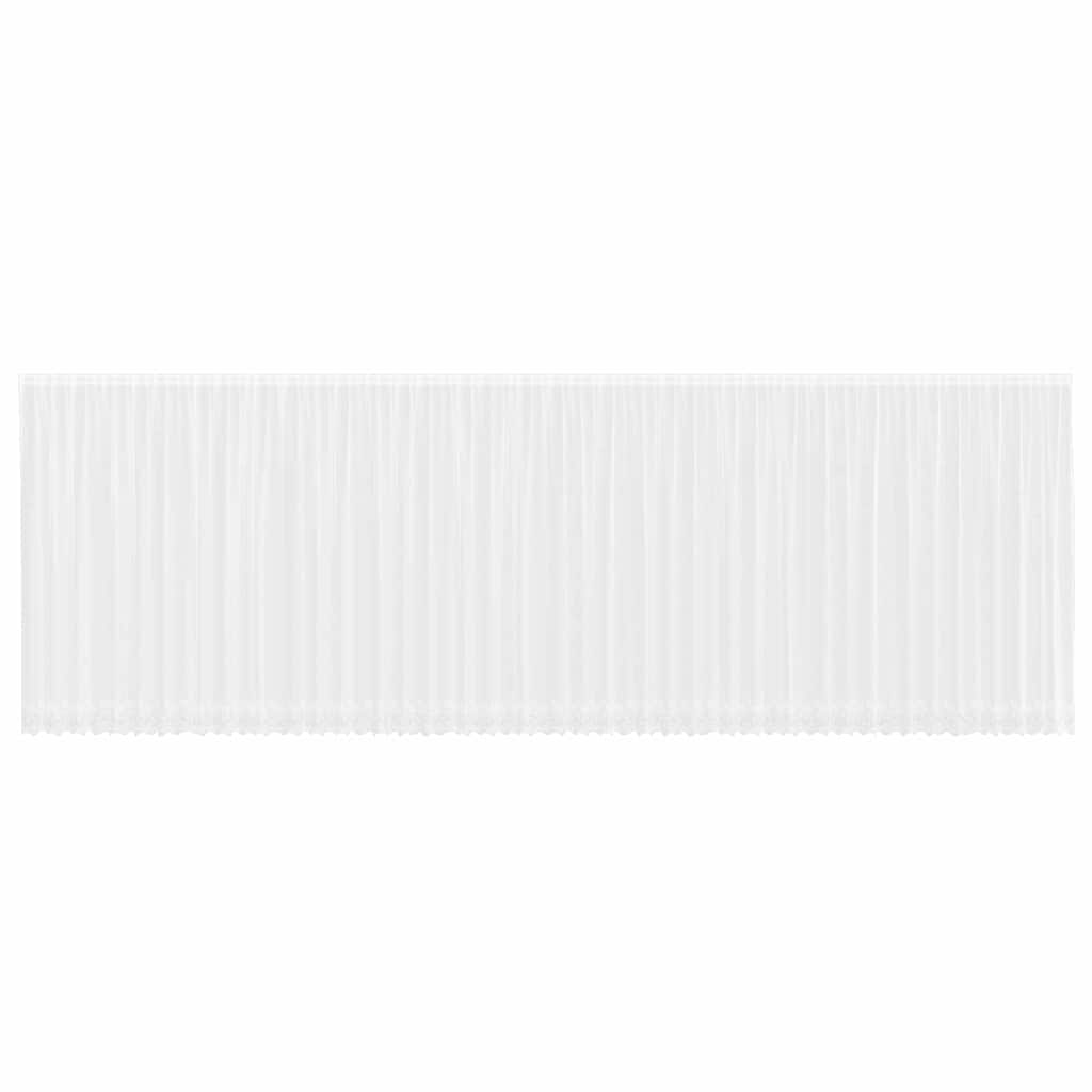 Lace Curtain with Curtains White 1200x240cm Polyester