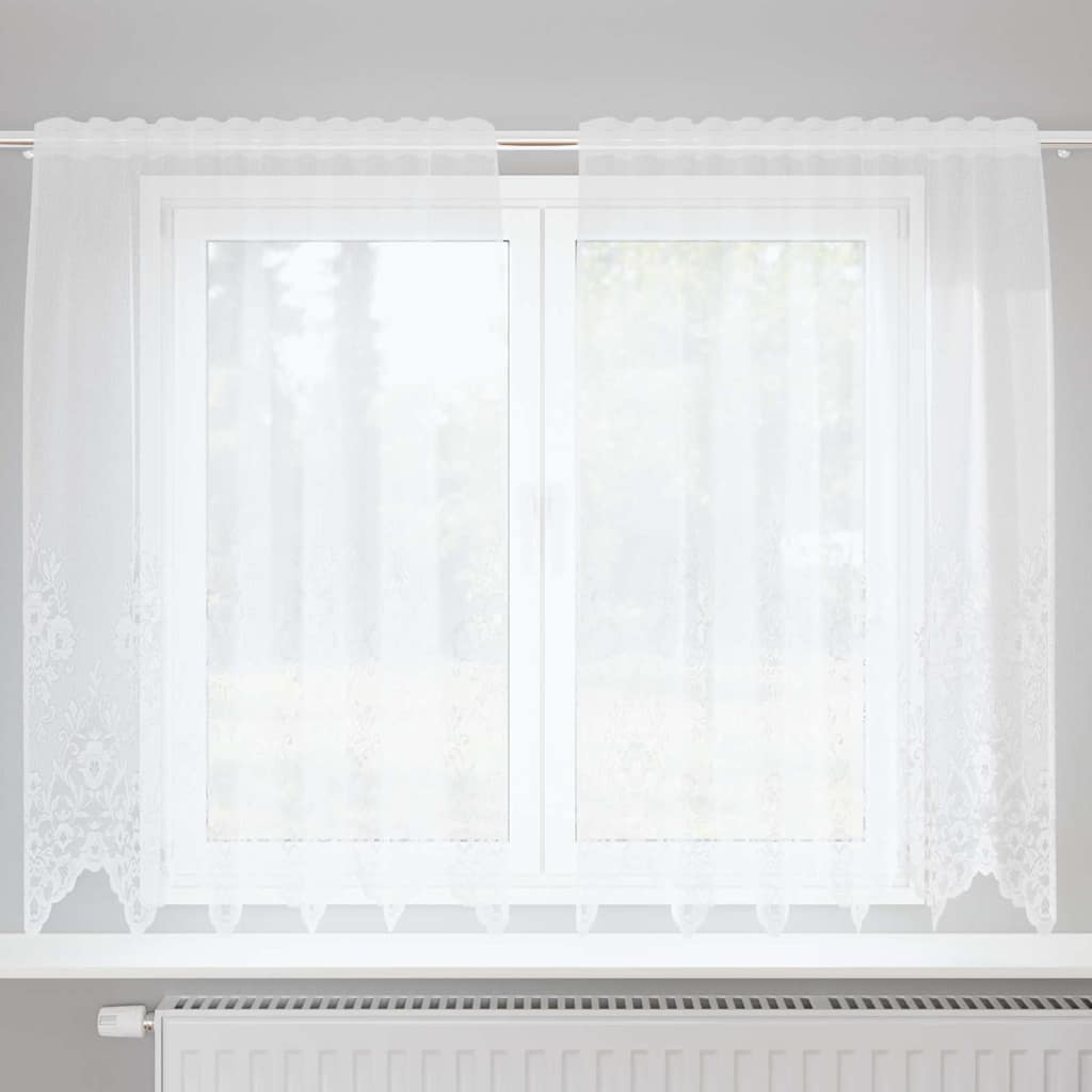 Lace Curtain with Curtains White 150x180cm Polyester