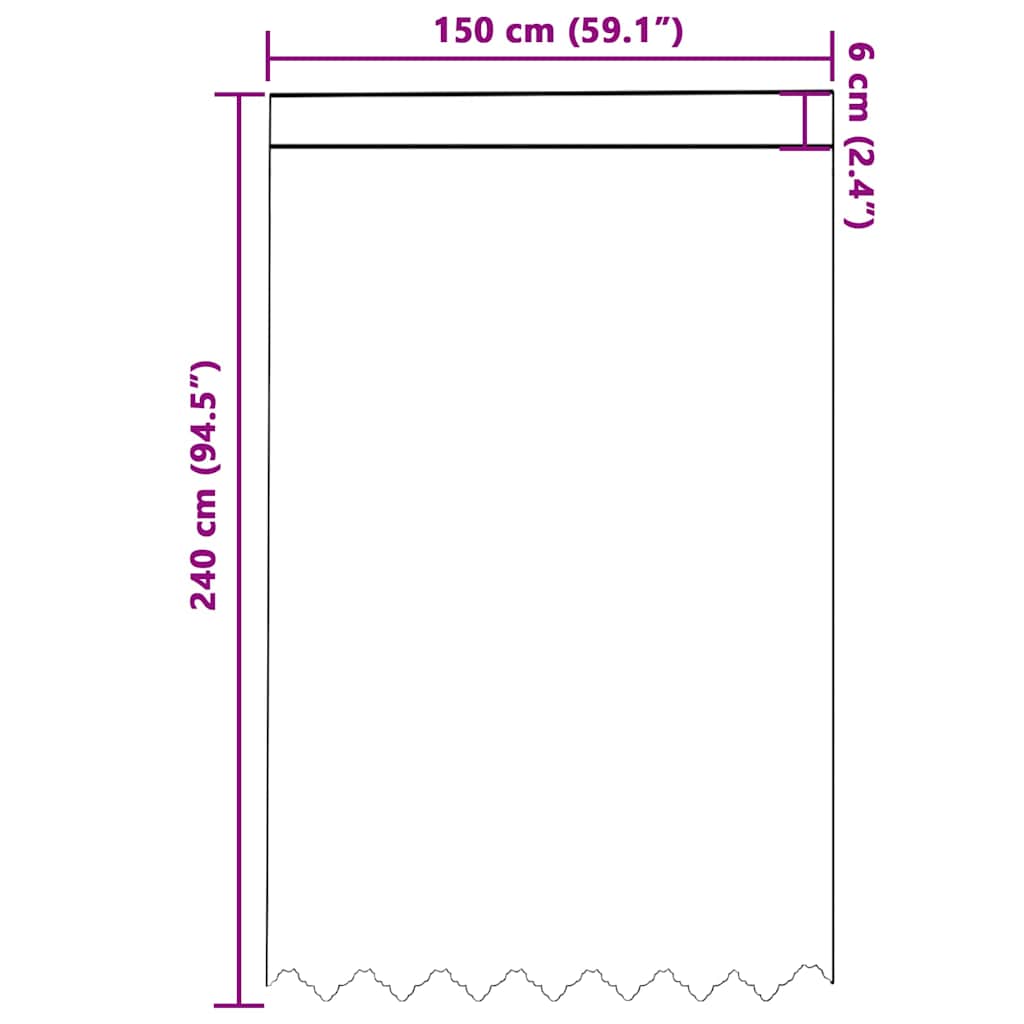 Lace Curtain with Curtains White 150x240cm Polyester