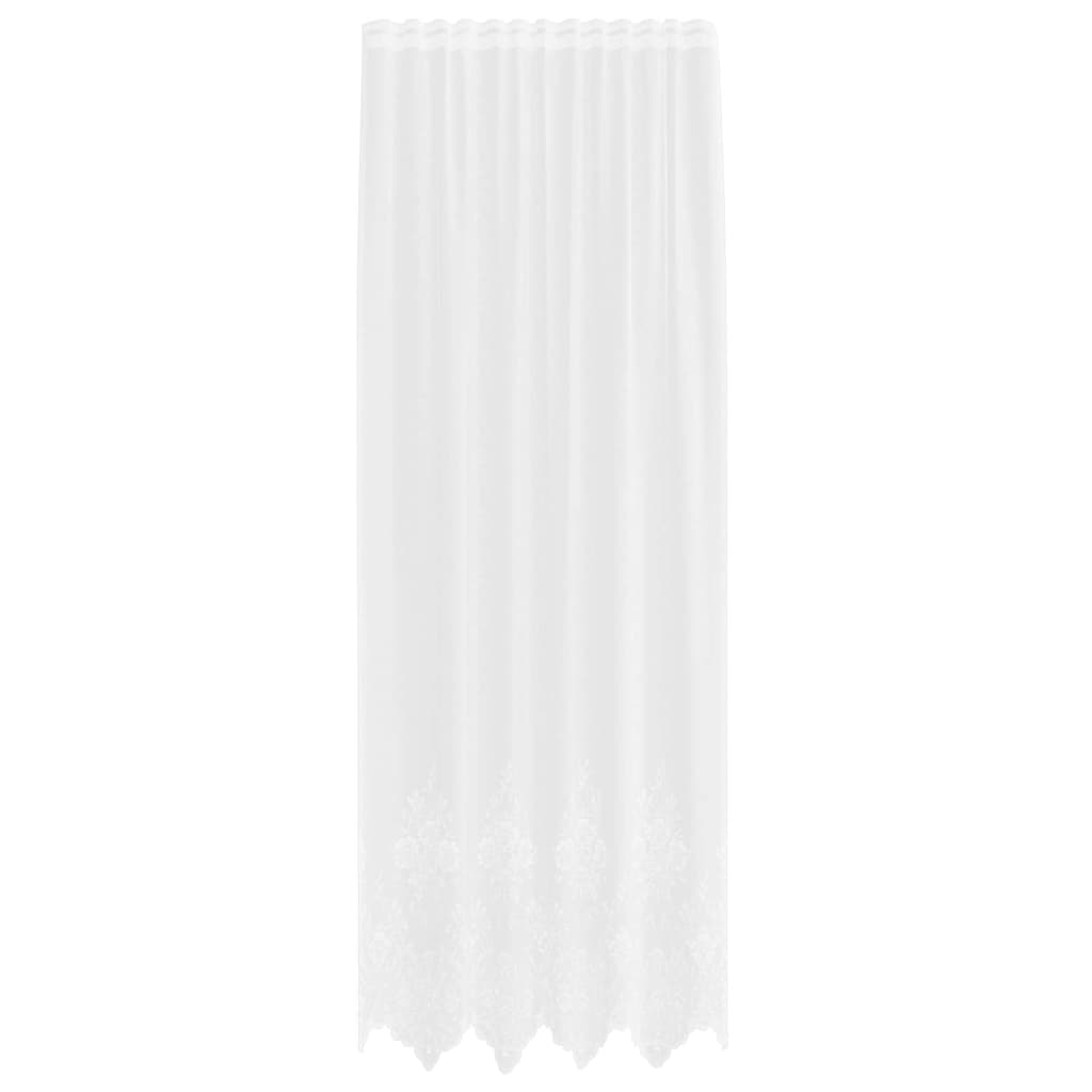 Lace Curtain with Curtains White 150x280cm Polyester