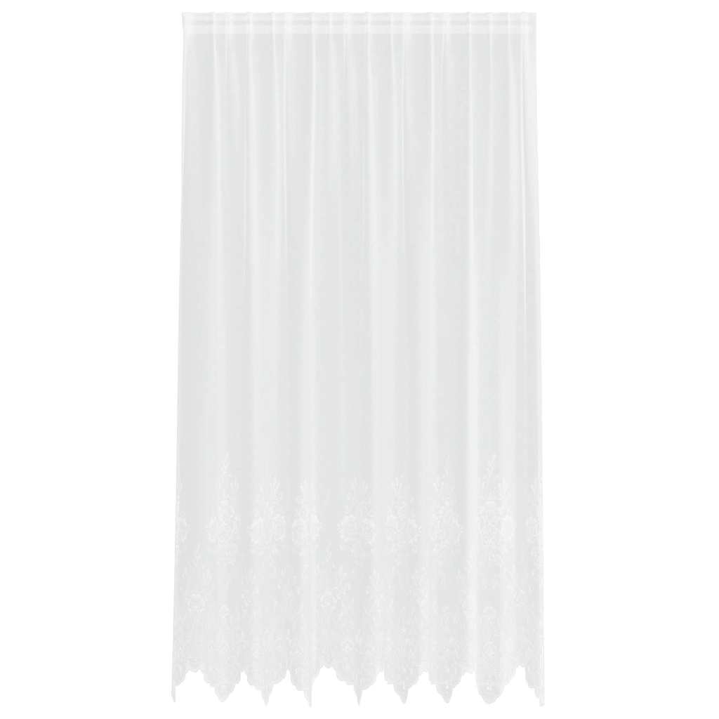 Lace Curtain with Curtains White 200x245cm Polyester