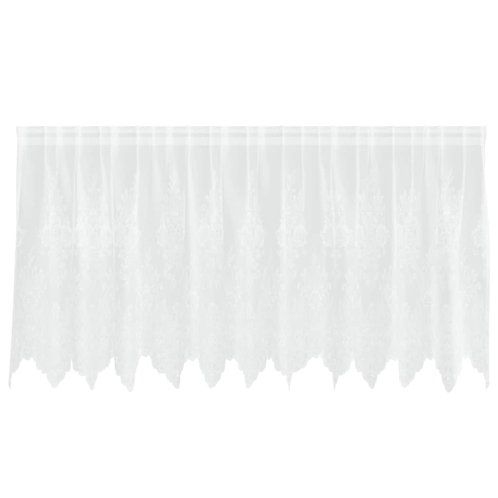 Lace Curtain with Curtains White 300x100cm Polyester