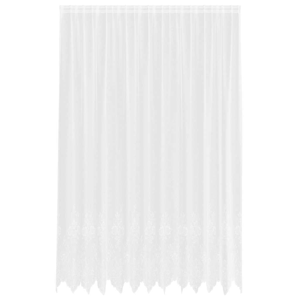 Lace Curtain with Curtains White 300x300cm Polyester