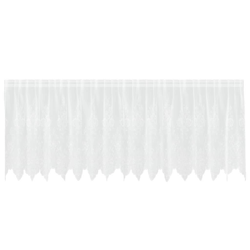 Lace Curtain with Curtains White 400x100cm Polyester