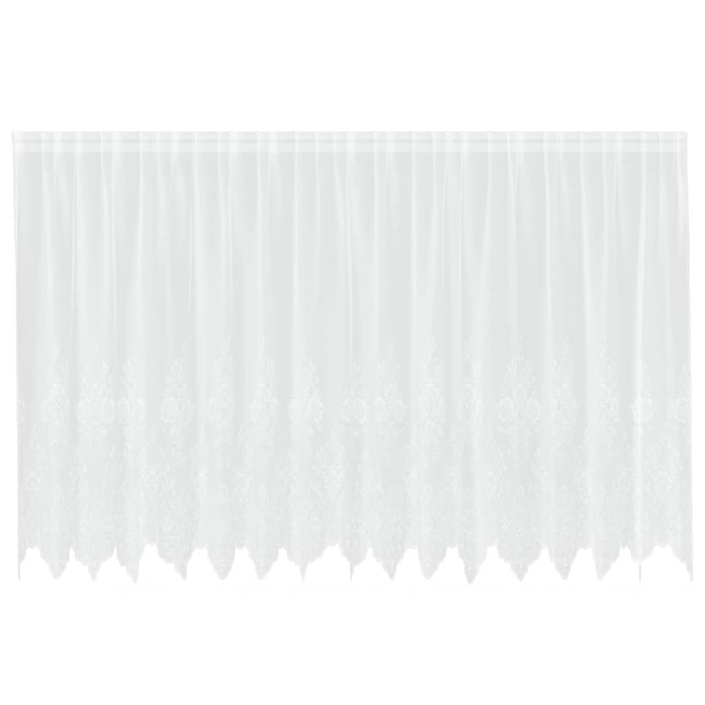 Lace Curtain with Curtains White 400x180cm Polyester
