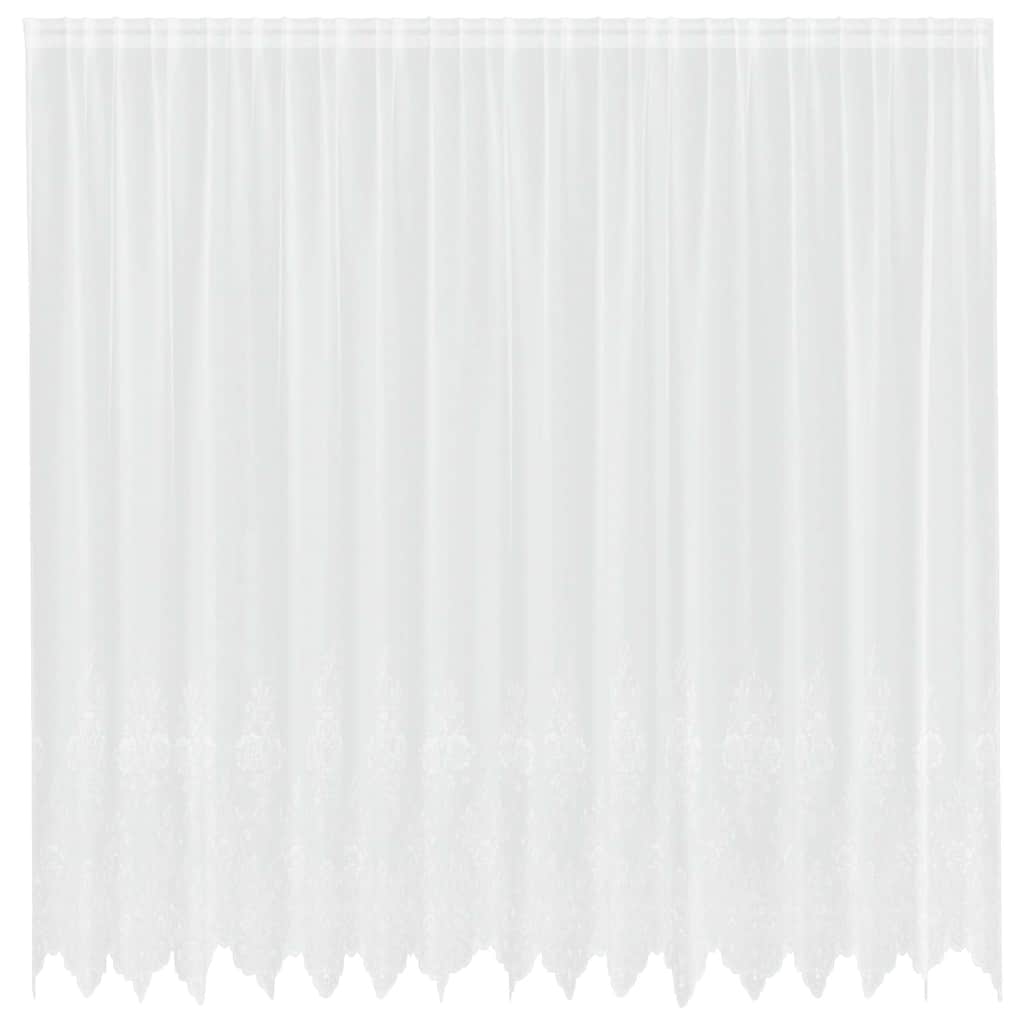 Lace Curtain with Curtains White 400x200cm Polyester