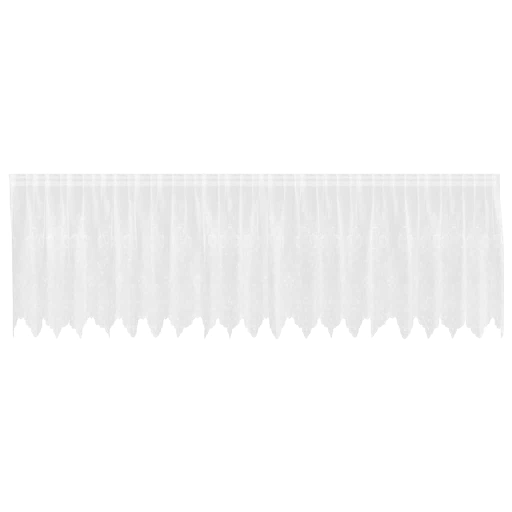 Lace Curtain with Curtains White 500x100cm Polyester
