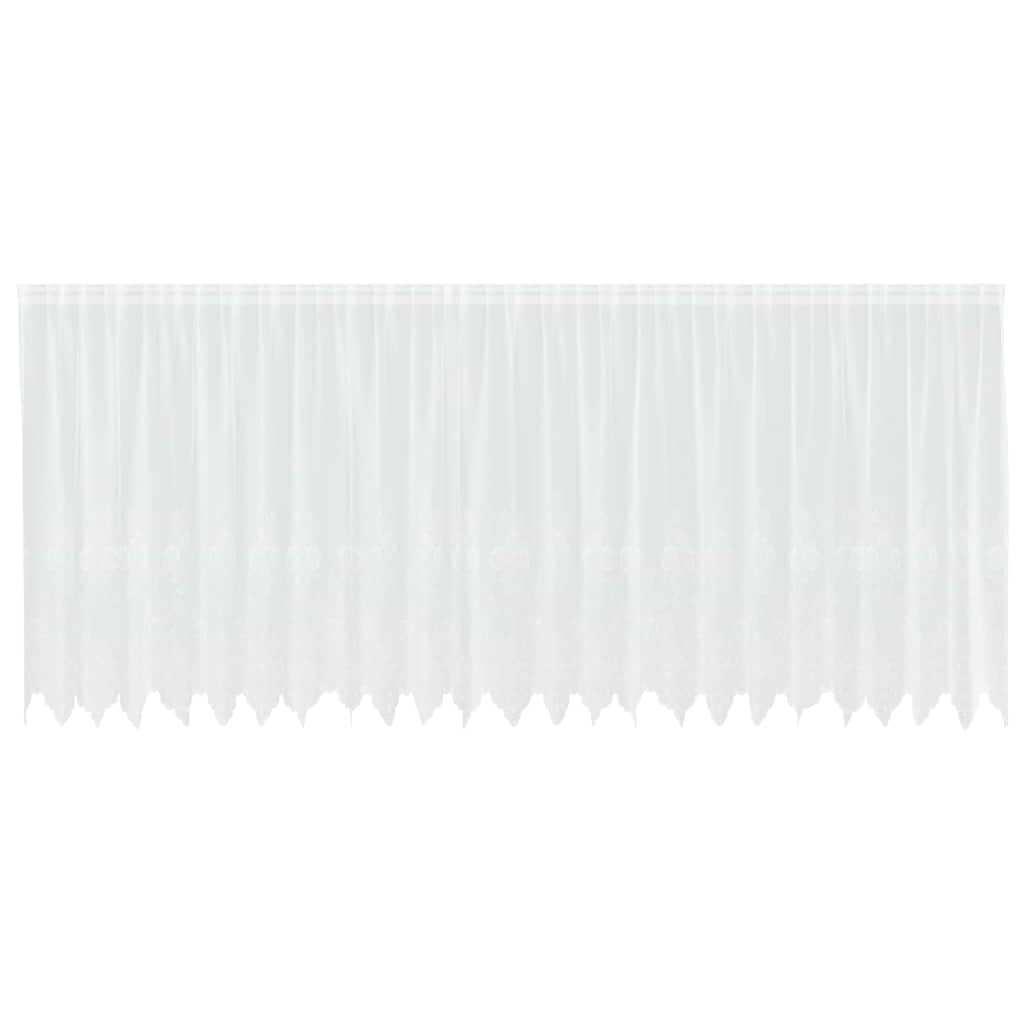 Lace Curtain with Curtains White 600x160cm Polyester