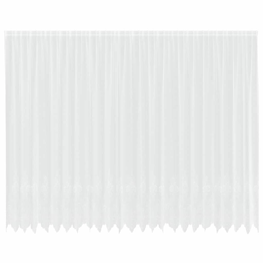 Lace Curtain with Curtains White 600x260cm Polyester