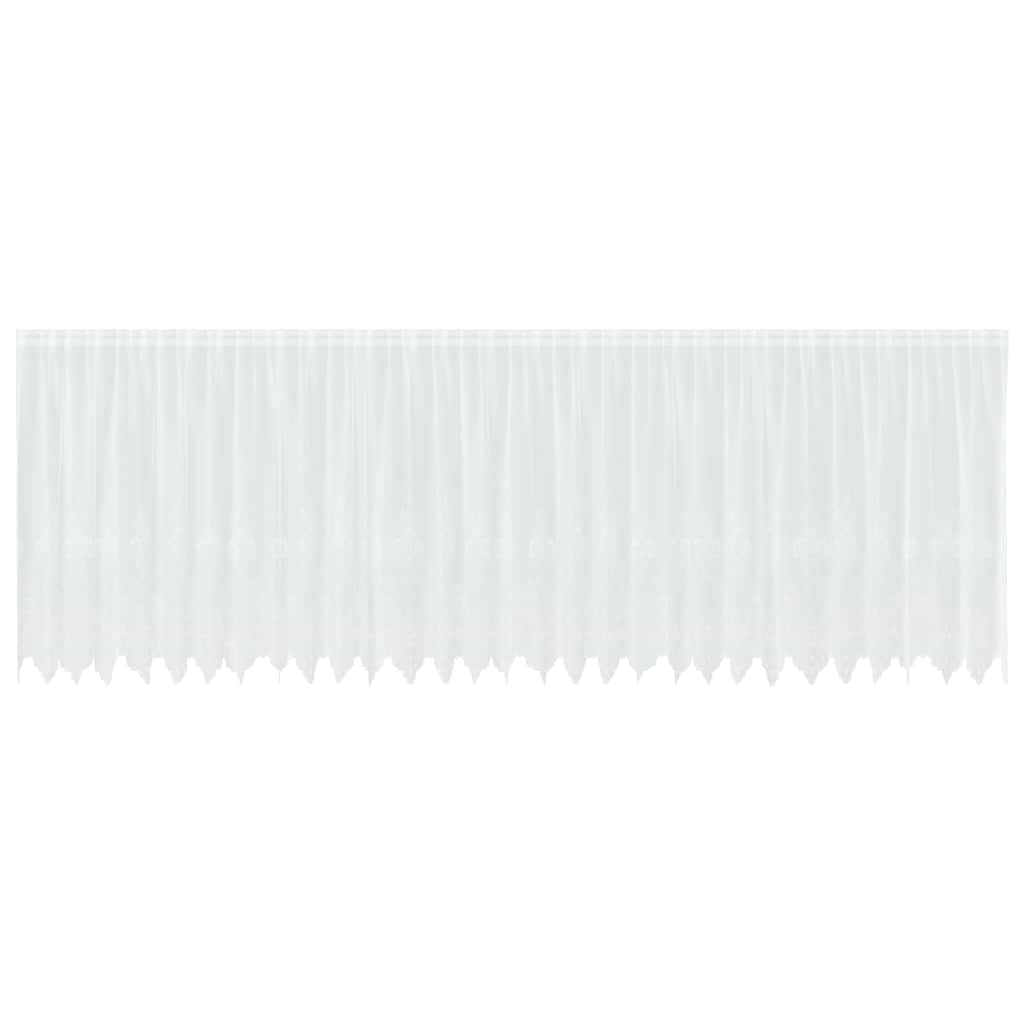 Lace Curtain with Curtains White 750x140cm Polyester
