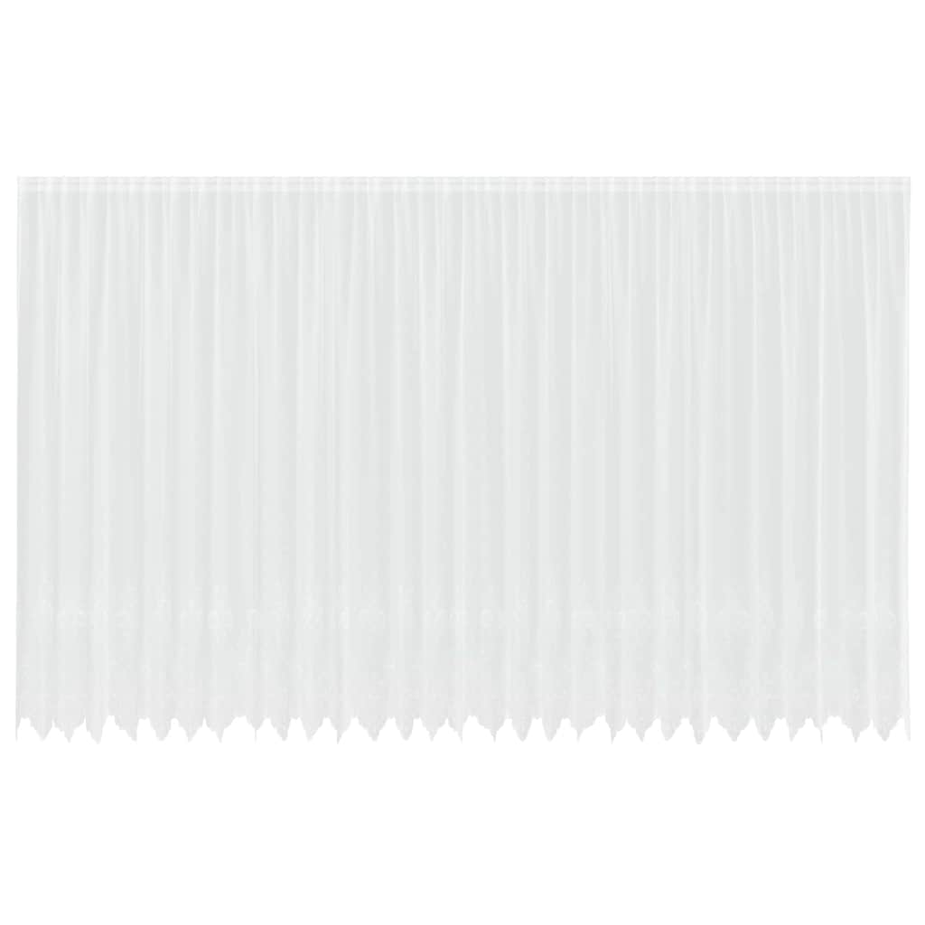 Lace Curtain with Curtains White 750x300cm Polyester