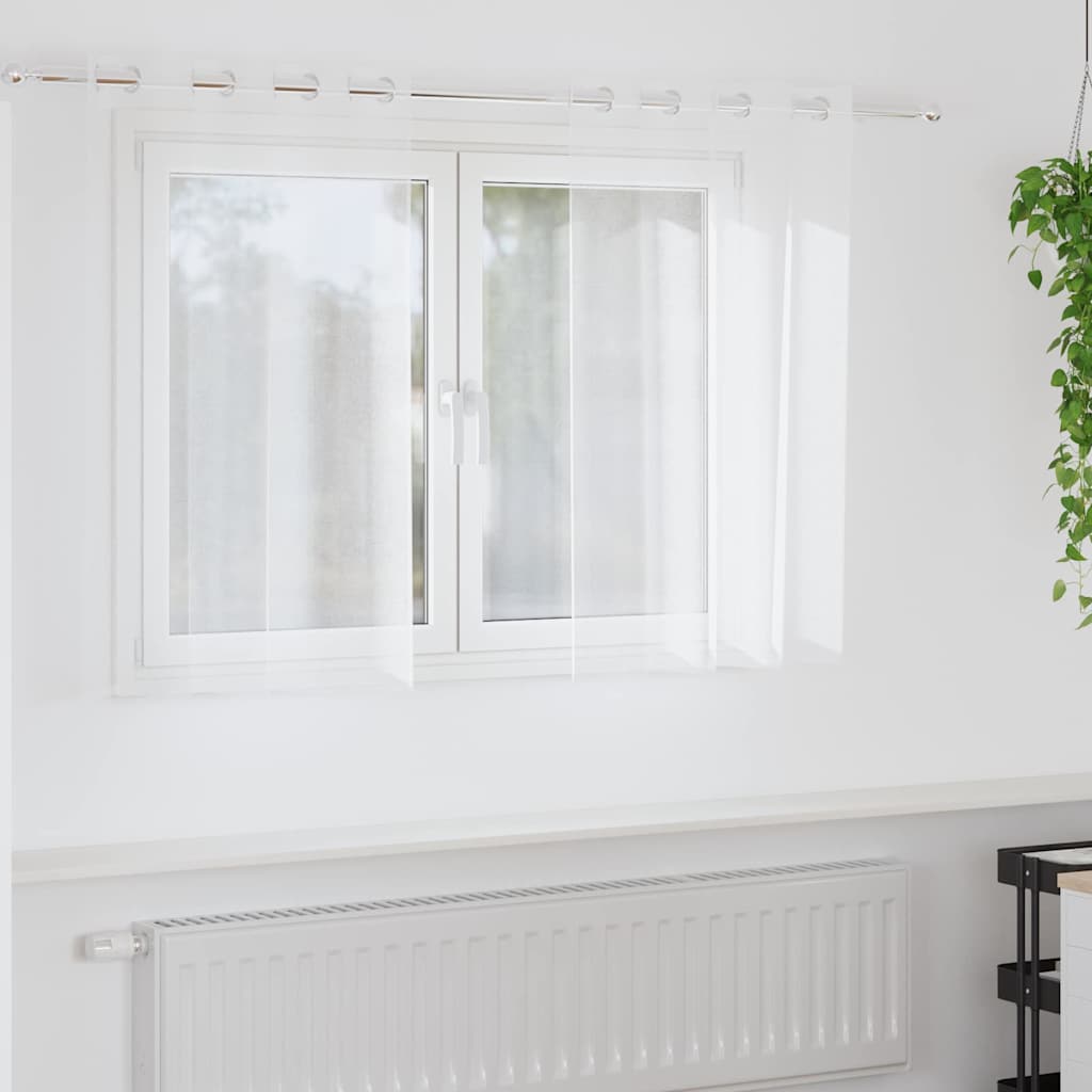 Voile Curtain with Curtains 2 pcs White 140x140cm Polyester