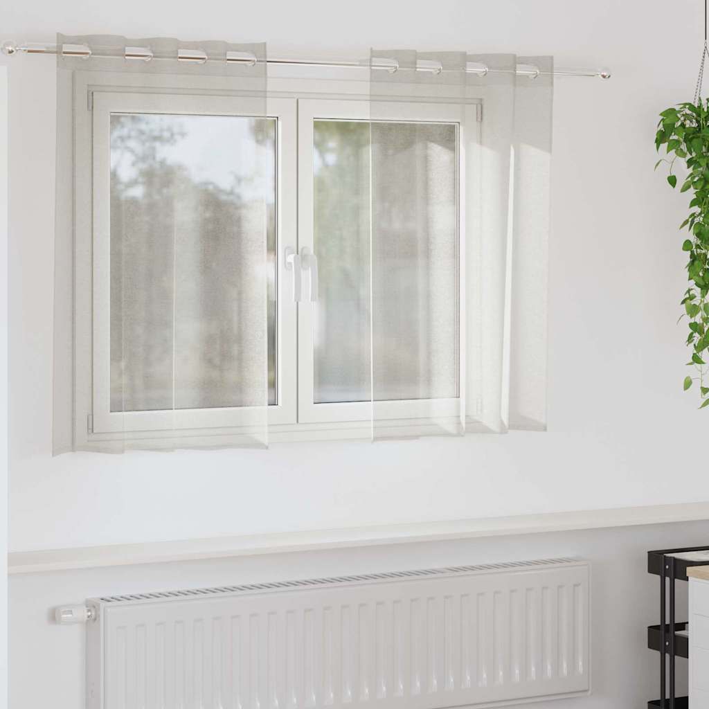 Voile Curtain with Curtains 2 pcs Cream 140x140cm Polyester