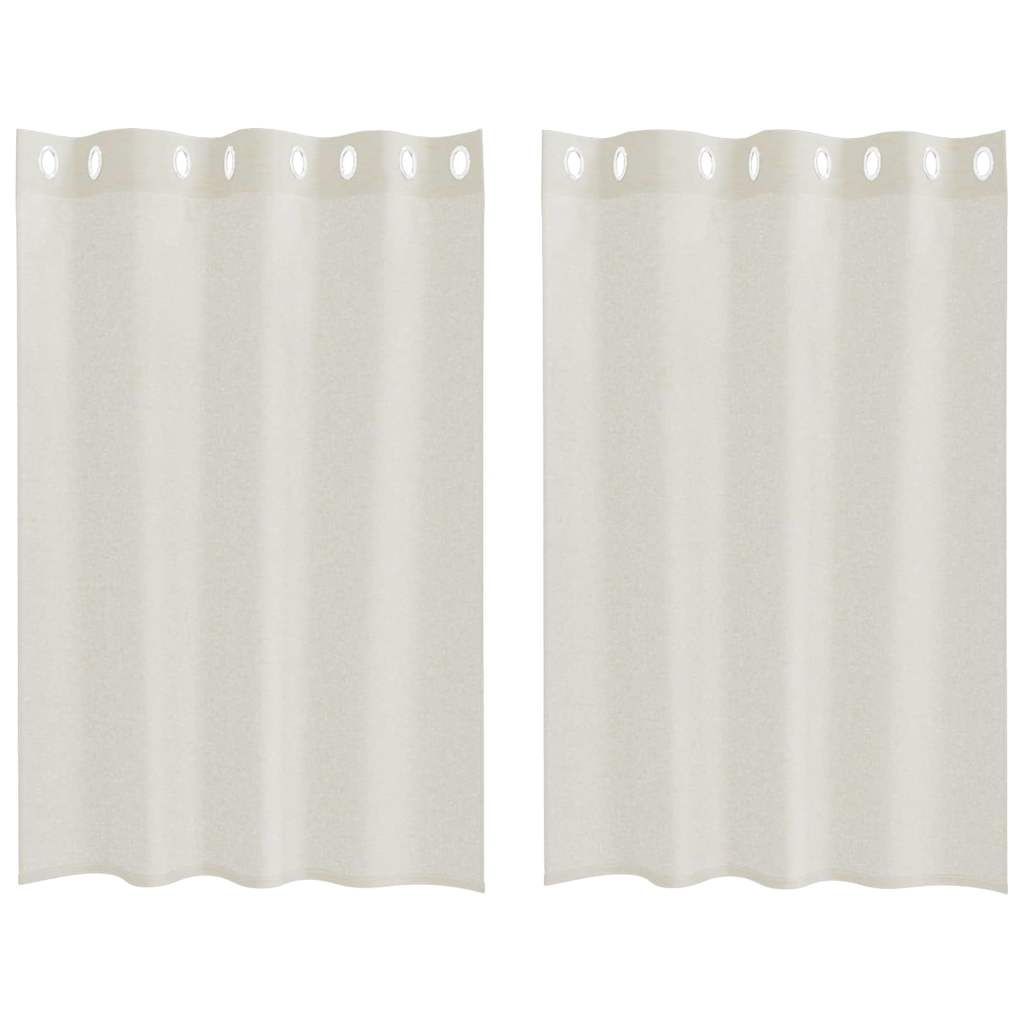 Voile Curtain with Curtains 2 pcs Cream 140x140cm Polyester