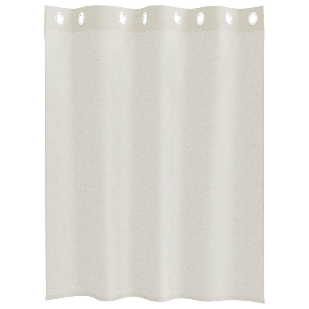 Voile Curtain with Curtains 2 pcs Cream 140x140cm Polyester