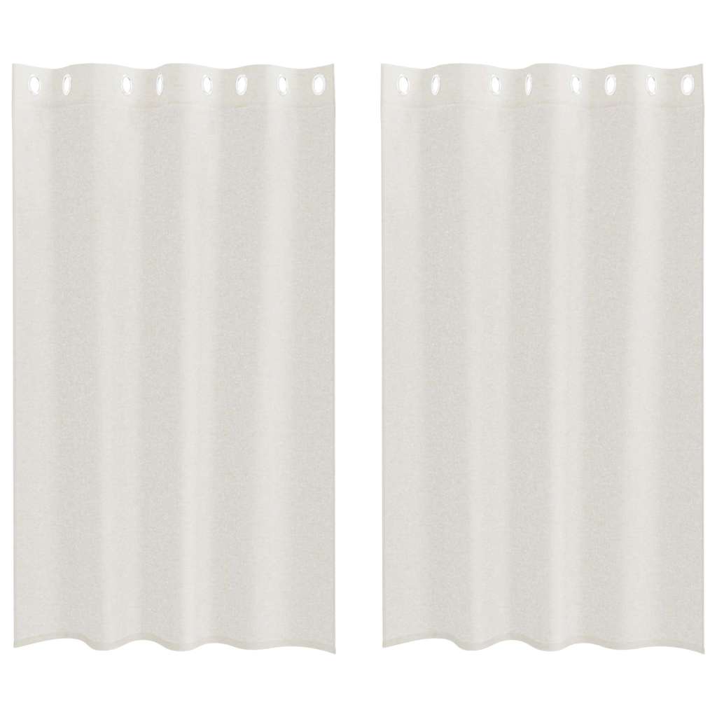 Voile Curtain with Curtains 2 pcs Cream 140x175cm Polyester