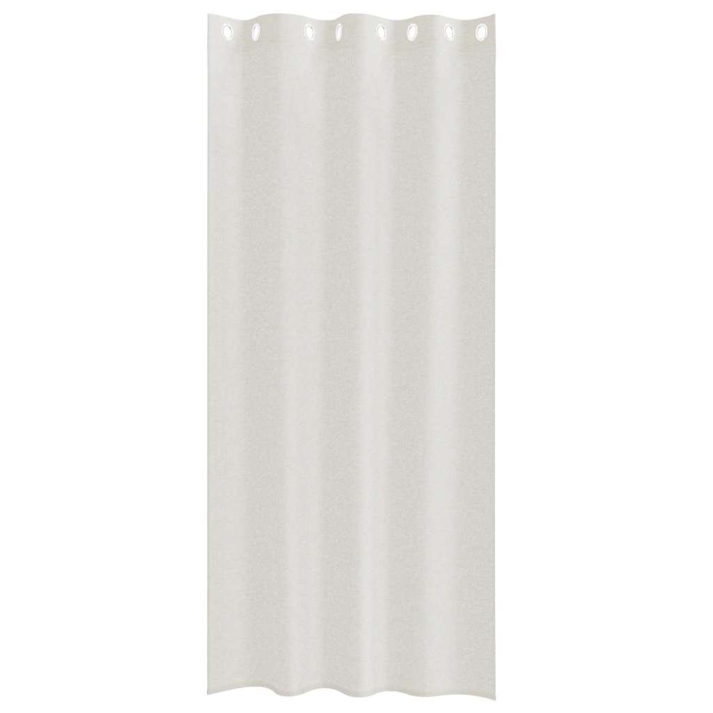 Voile Curtain with Curtains 2 pcs Cream 140x225cm Polyester