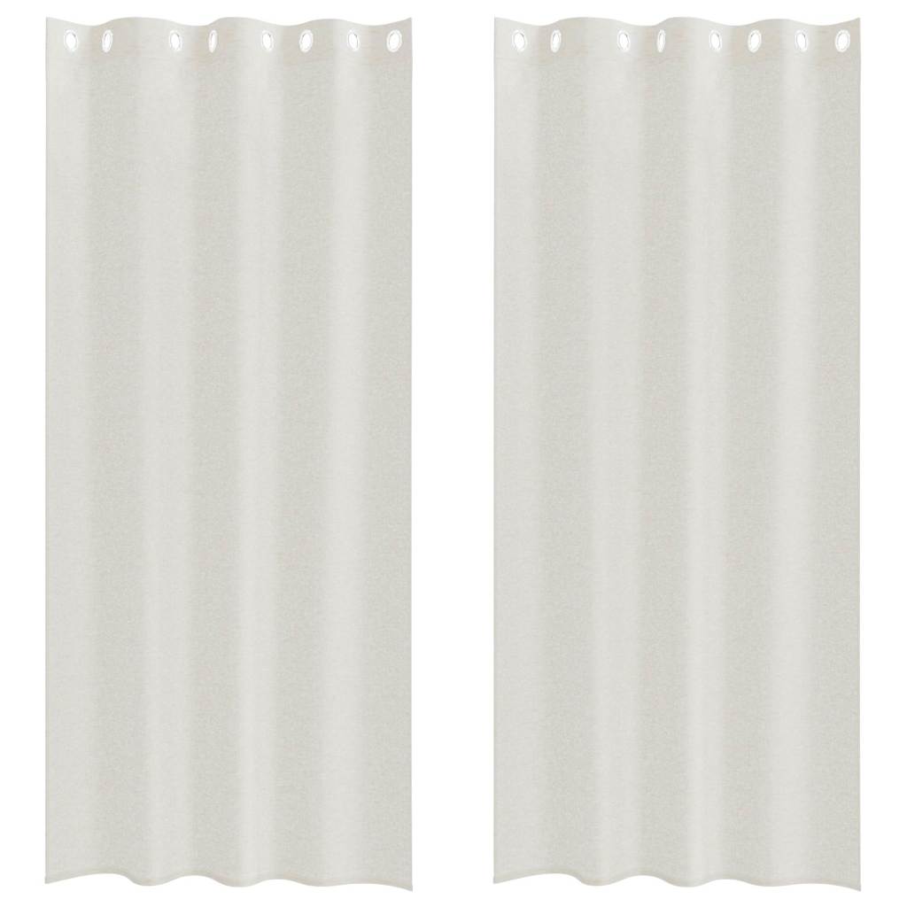 Voile Curtain with Curtains 2 pcs Cream 140x245cm Polyester