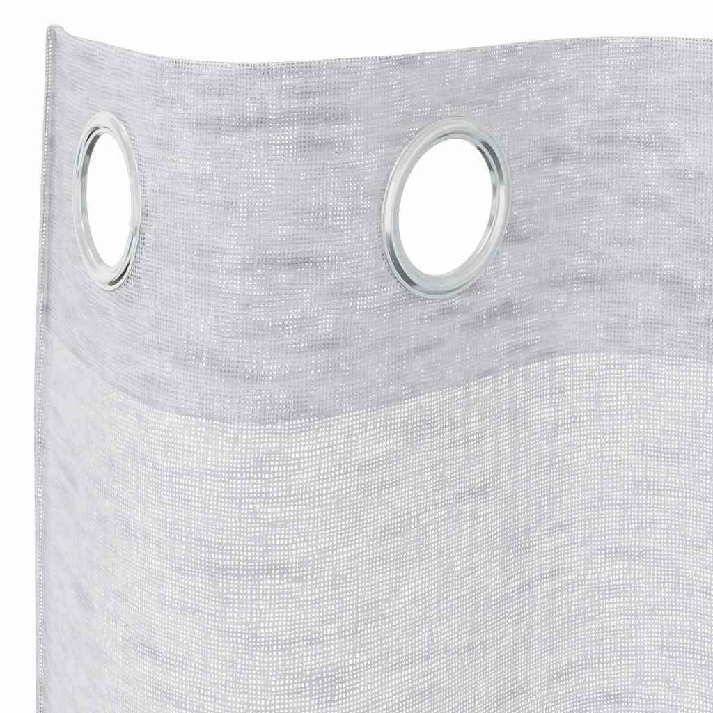 Voile Curtain 2 pcs Light grey 140x140cm Polyester