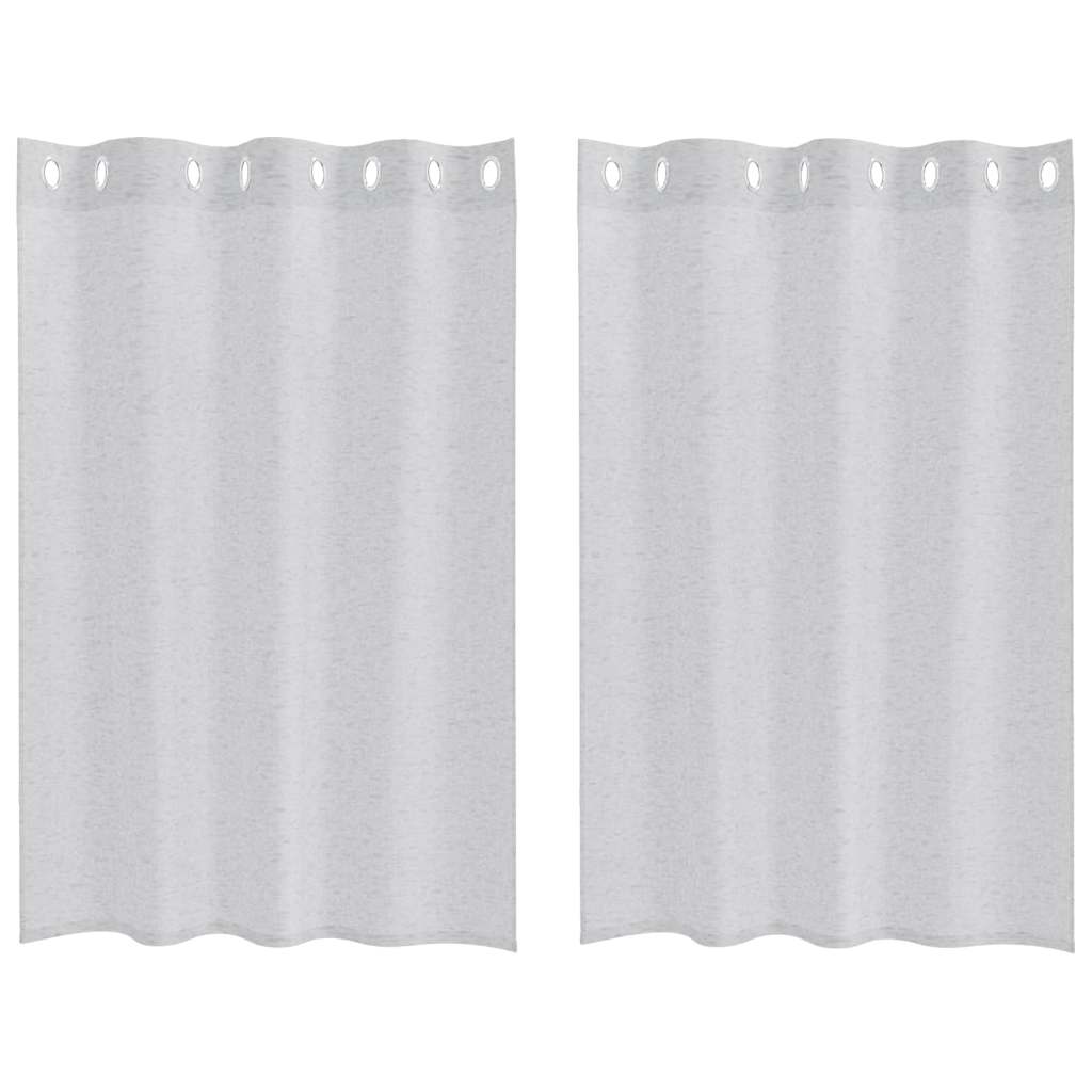 Voile Curtain 2 pcs Light grey 140x140cm Polyester