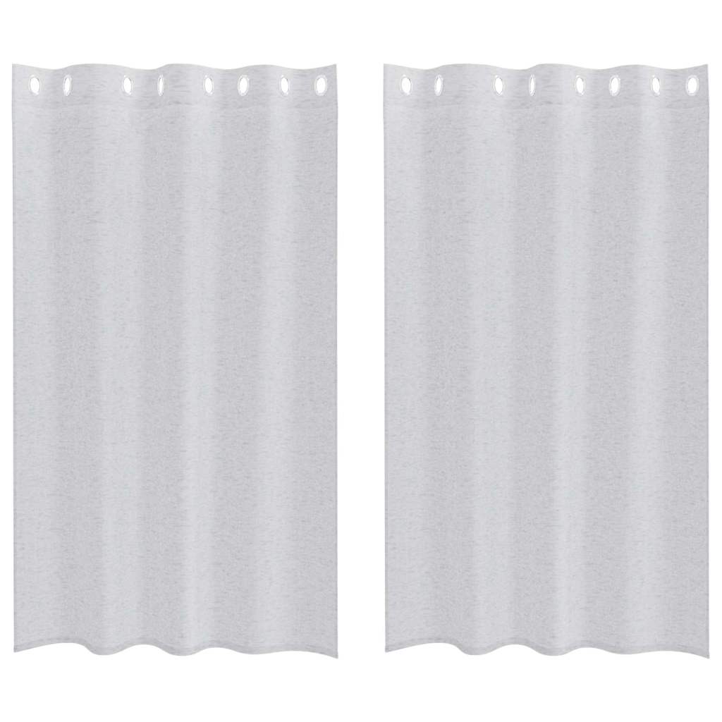 Voile Curtain 2 pcs Light grey 140x175cm Polyester
