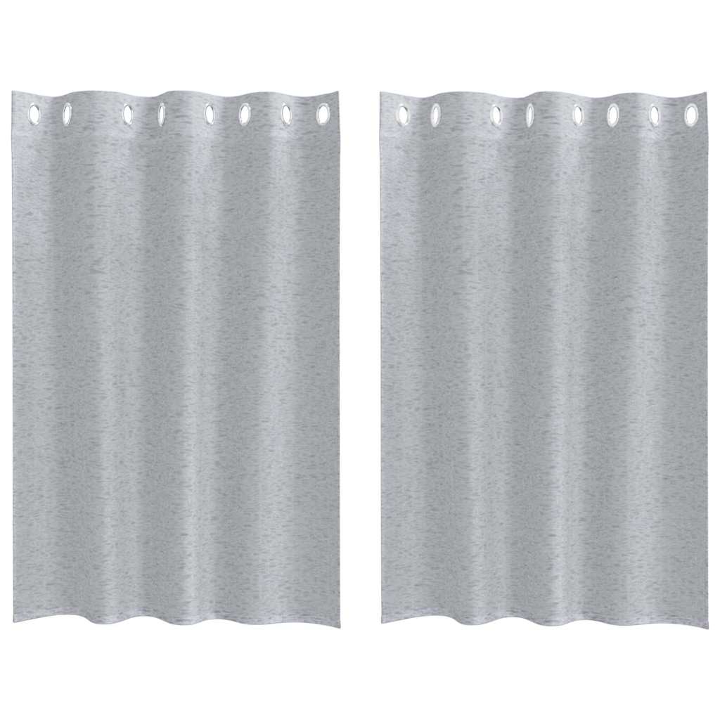 Voile Curtain with Curtains 2 pcs Dark grey 140x140cm Polyester