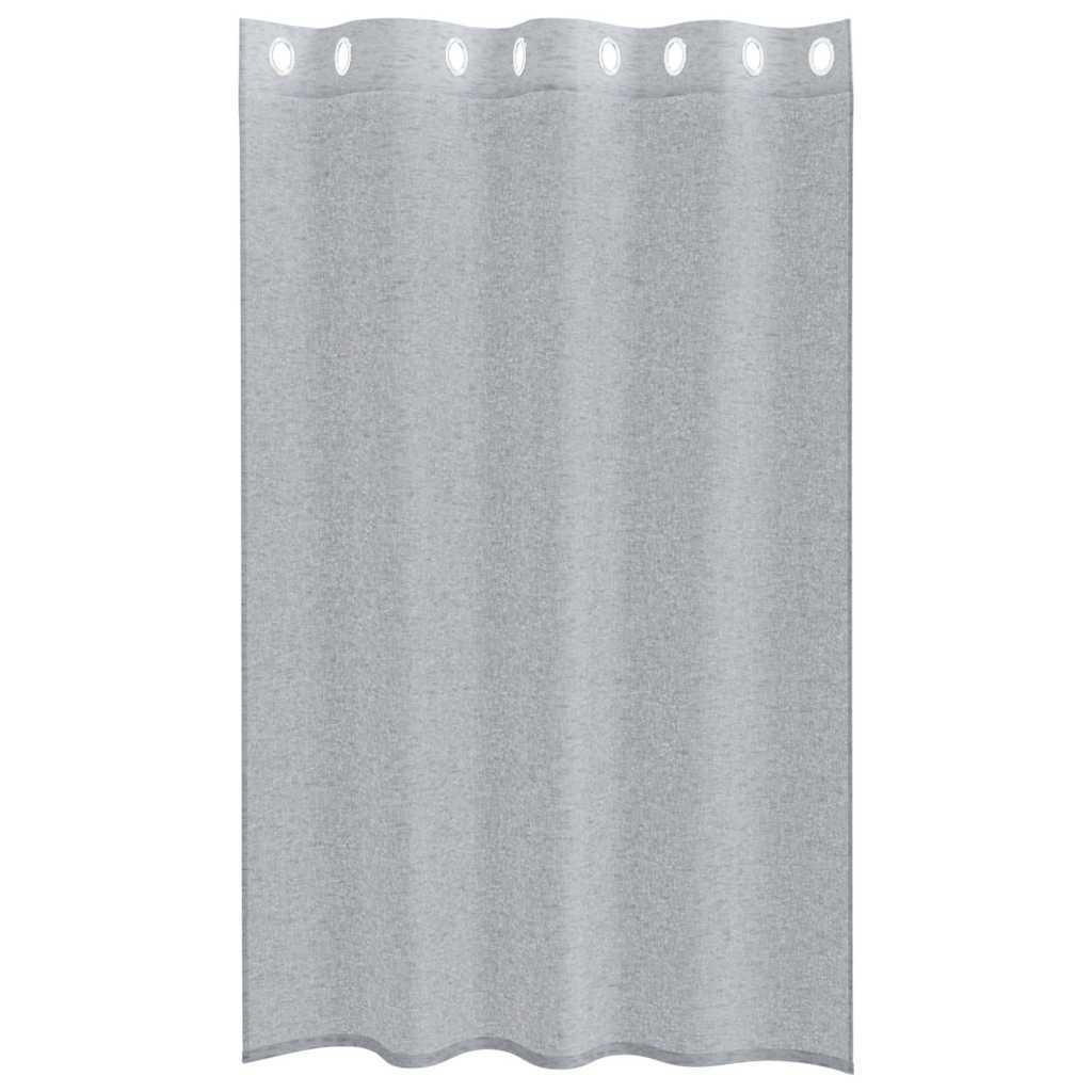 Voile Curtain with Curtains 2 pcs Dark grey 140x175cm Polyester