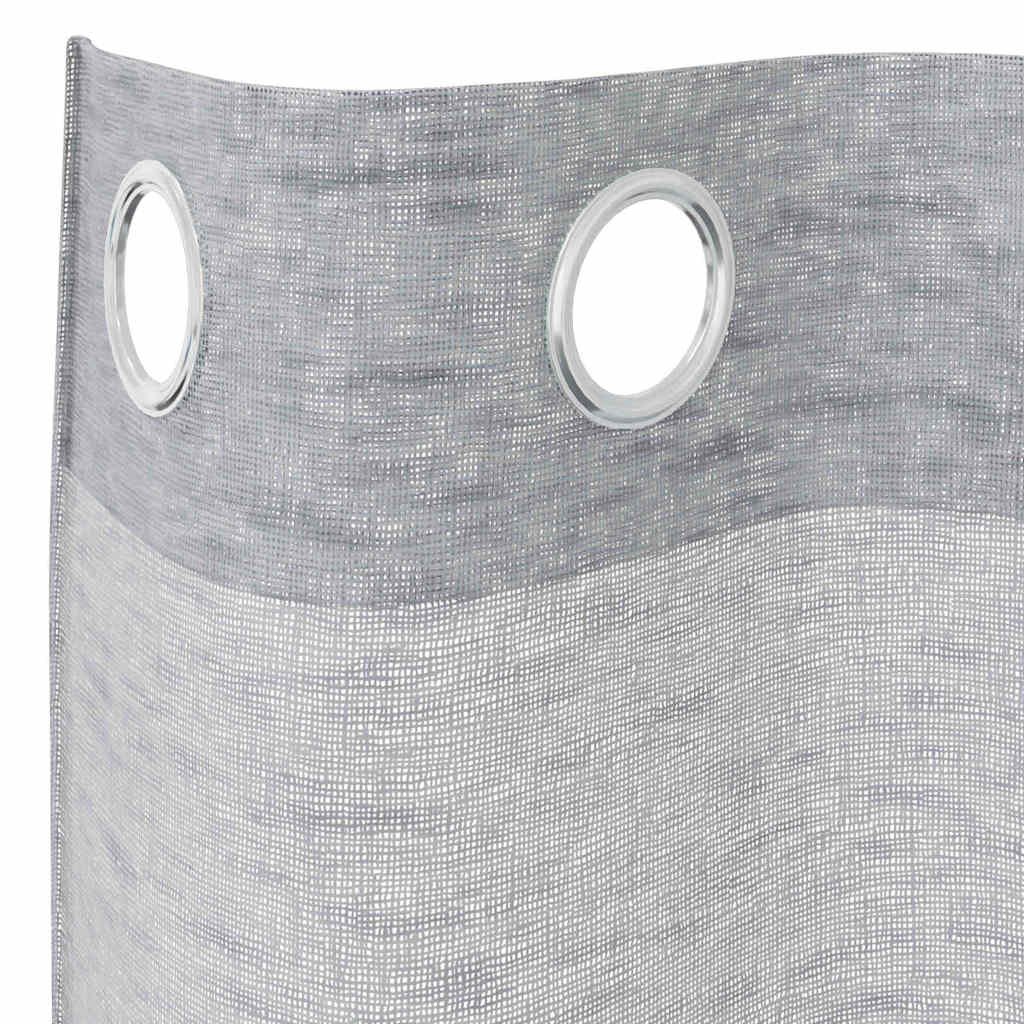Voile Curtain with Curtains 2 pcs Dark grey 140x245cm Polyester