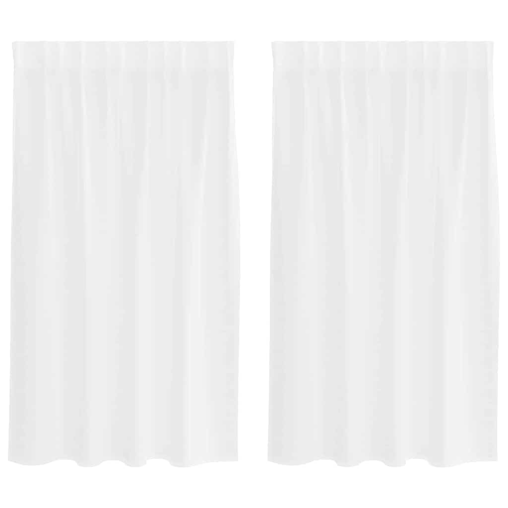 Voile Curtain with Curtains 2 pcs White 140x140cm Polyester