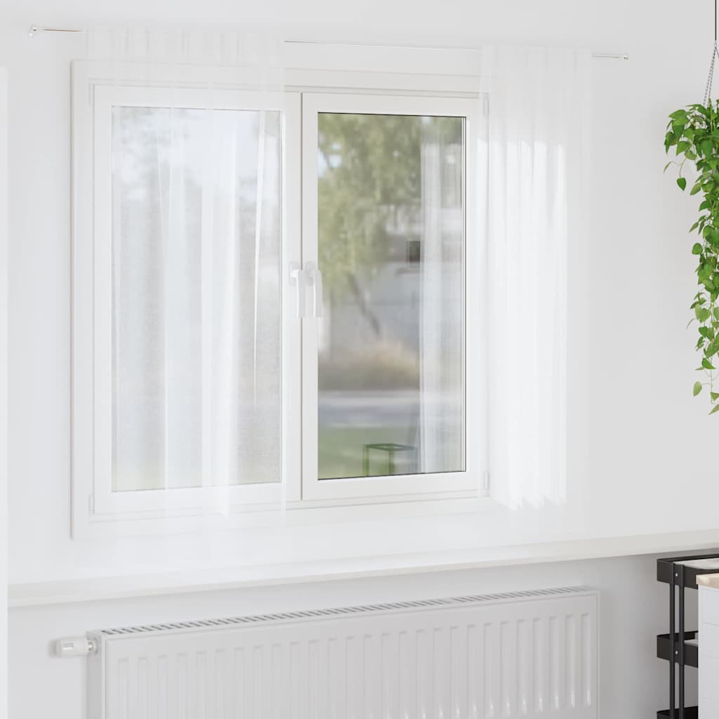 Voile Curtain with Curtains 2 pcs White 140x175cm Polyester