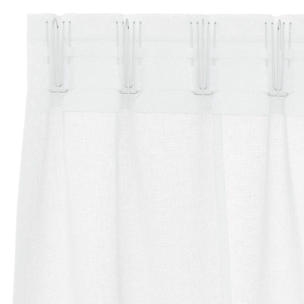 Voile Curtain with Curtains 2 pcs White 140x260cm Polyester