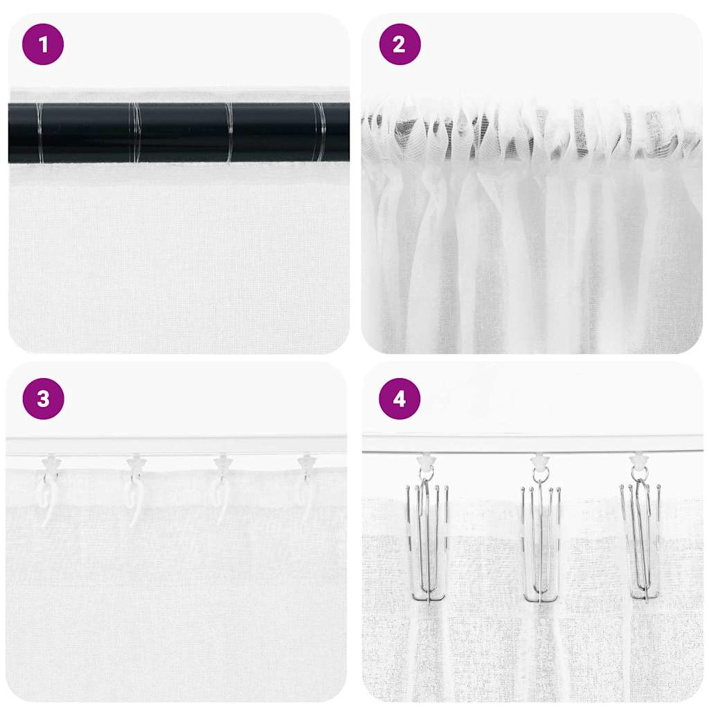 Voile Curtain with Curtains 2 pcs White 140x260cm Polyester