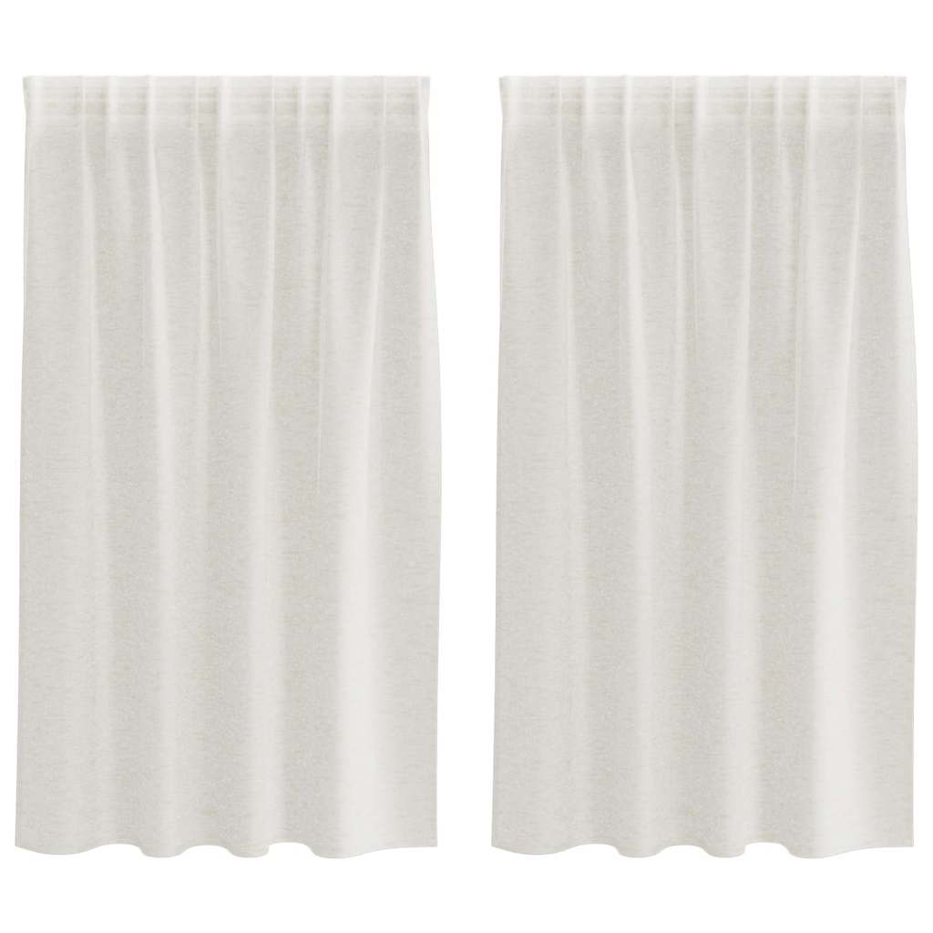 Voile Curtain with Curtains 2 pcs Cream 140x140cm Polyester
