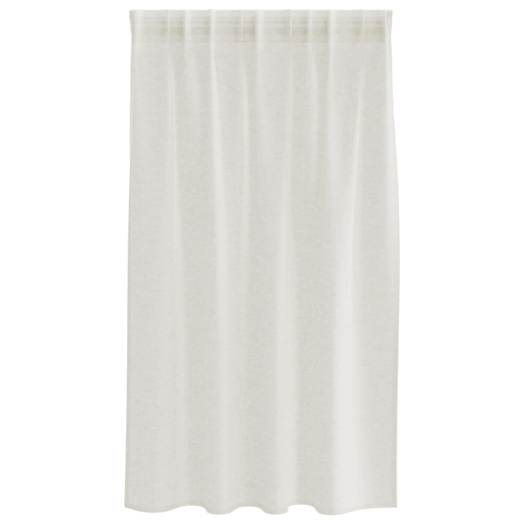 Voile Curtain with Curtains 2 pcs Cream 140x140cm Polyester