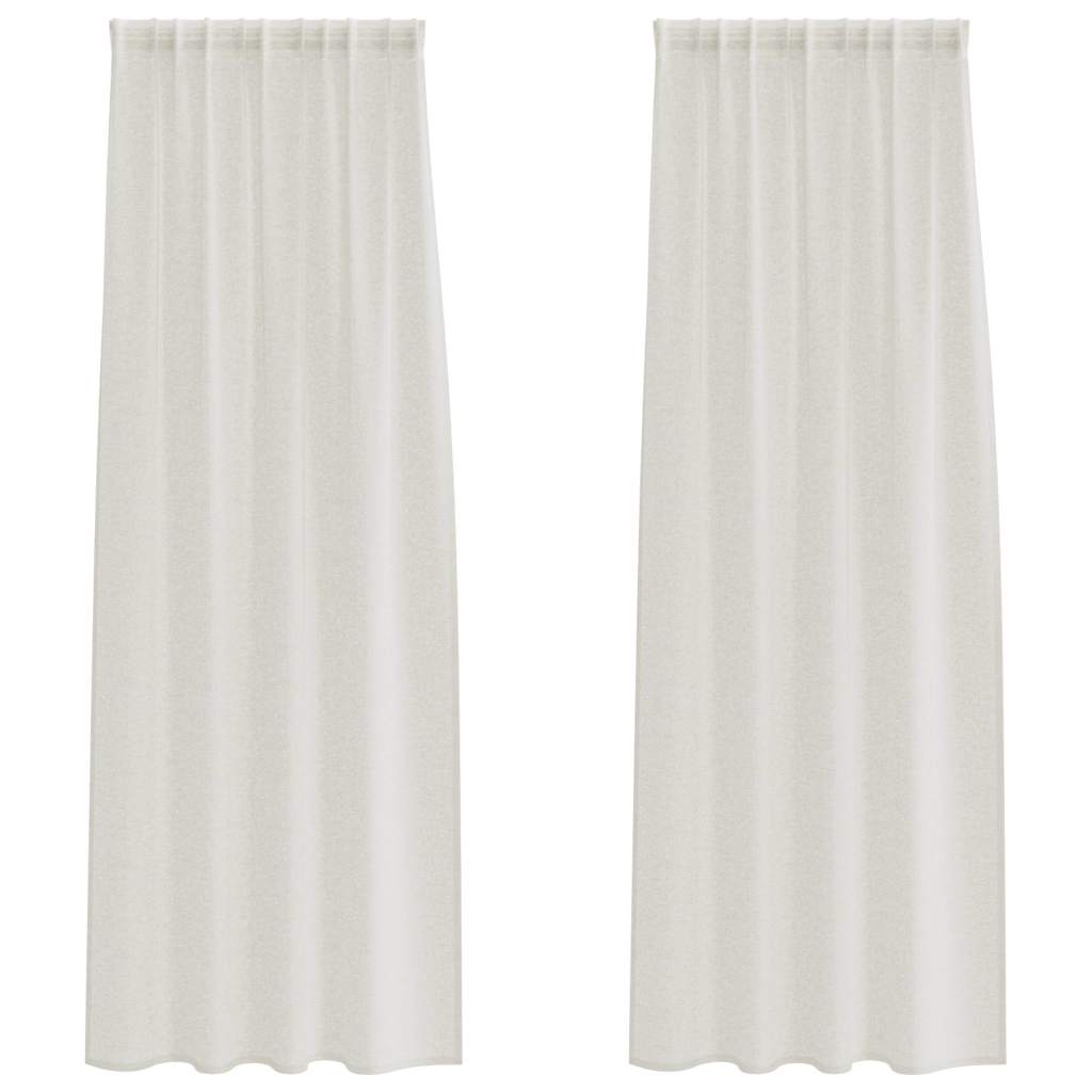 Voile Curtain with Curtains 2 pcs Cream 140x260cm Polyester