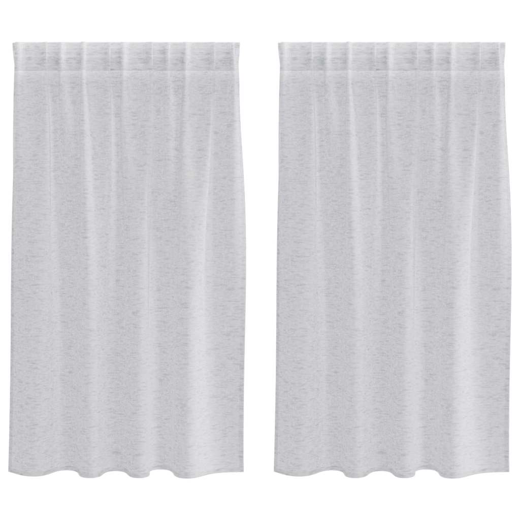 Voile Curtain 2 pcs Light grey 140x140cm Polyester