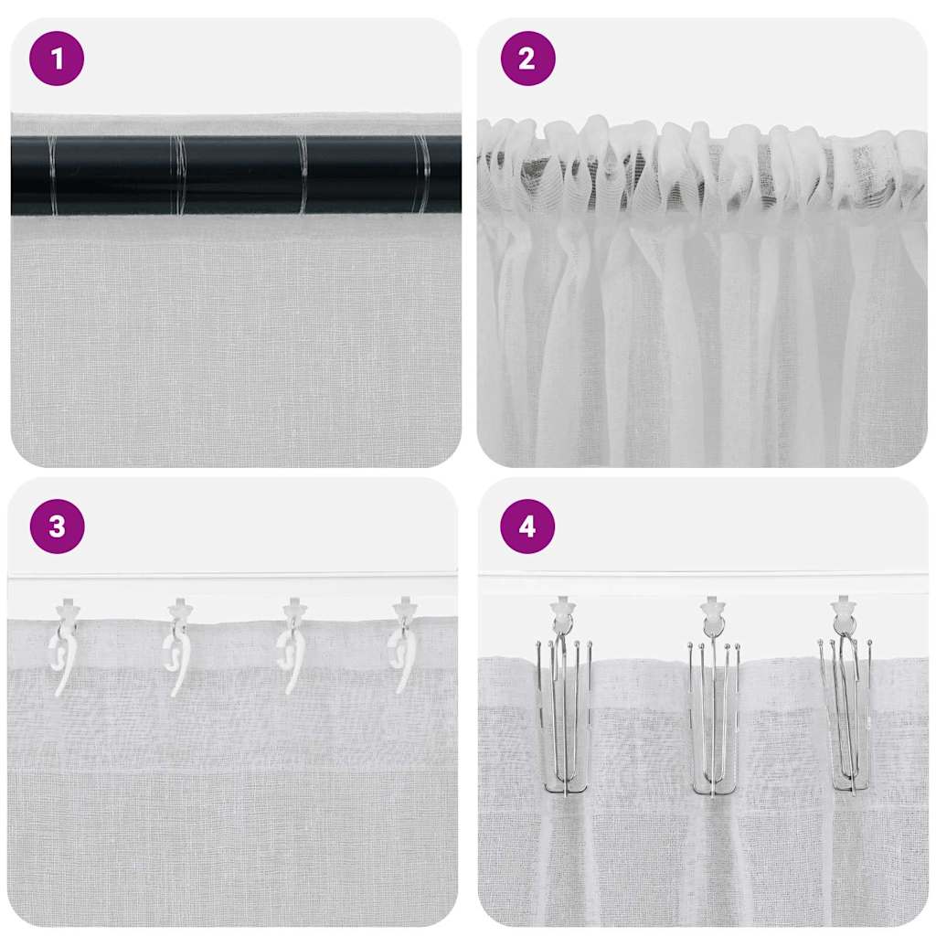 Voile Curtain 2 pcs Light grey 140x260cm Polyester