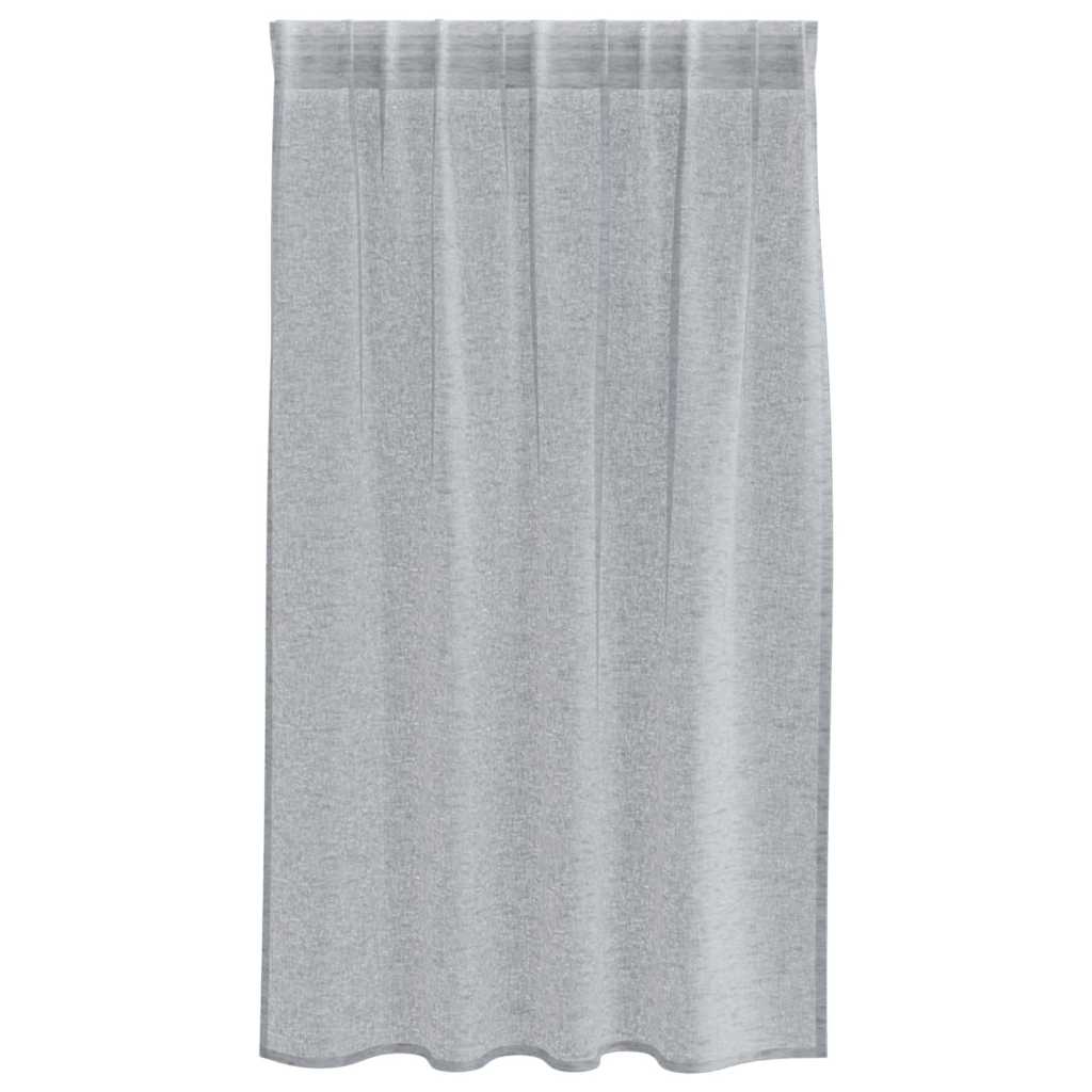 Voile Curtain with Curtains 2 pcs Dark grey 140x140cm Polyester